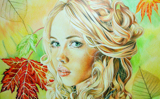 лицо, взгляд, губы, живопись, девушка, Christina papagianni